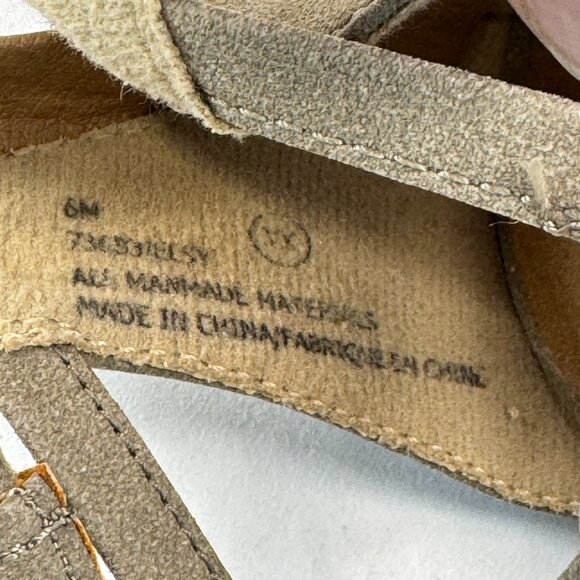 Maurices Womens Dark Tan Elsy Suede Faux Leather Arrow Sandals Block Heels Sz 6M - Picture 10 of 14